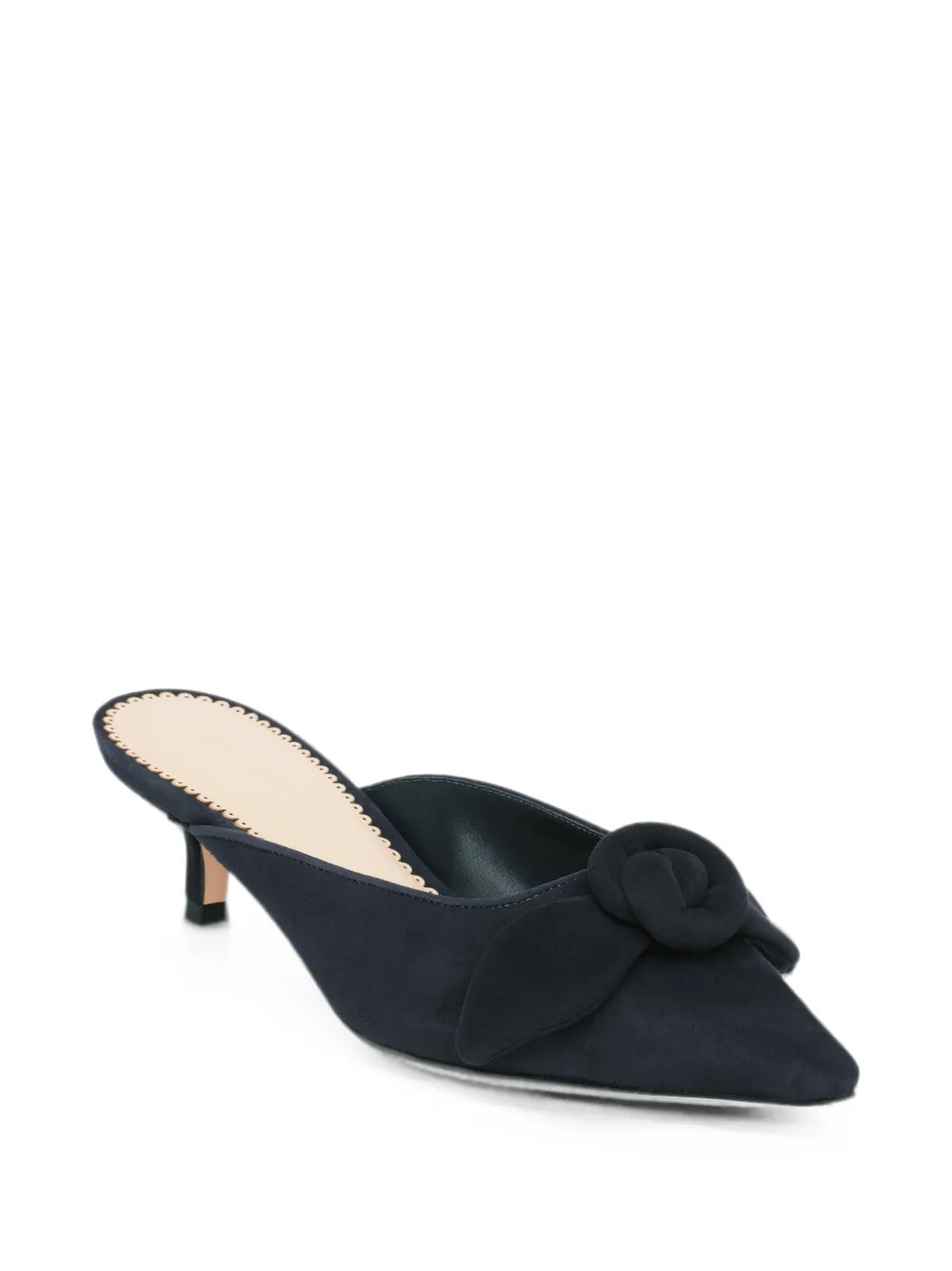 Cinq A Sept Layla calf suede knot-detail mules Blauw