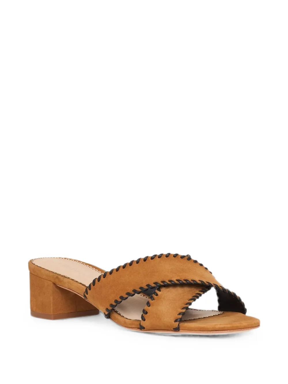 Cinq A Sept Amanda whipstitch-trim sandals Beige