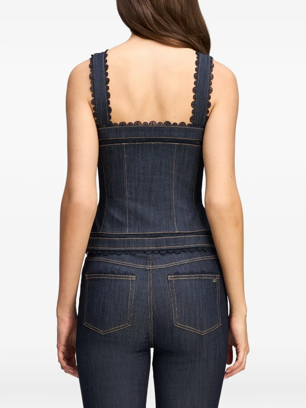 Cinq A Sept Myra guipure lace top Blauw