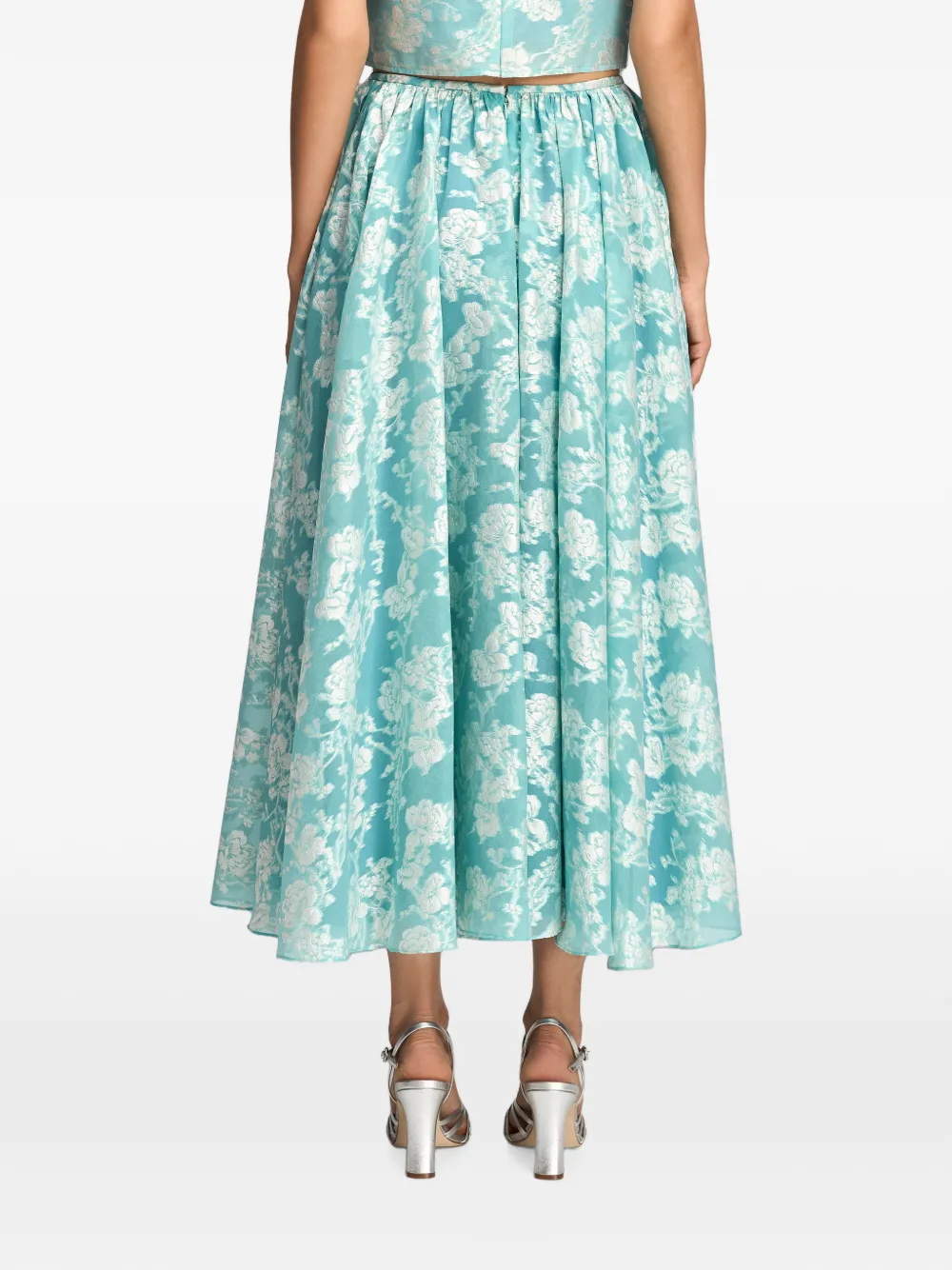 Cinq A Sept Ruth organza maxi-rok met jacquard Blauw