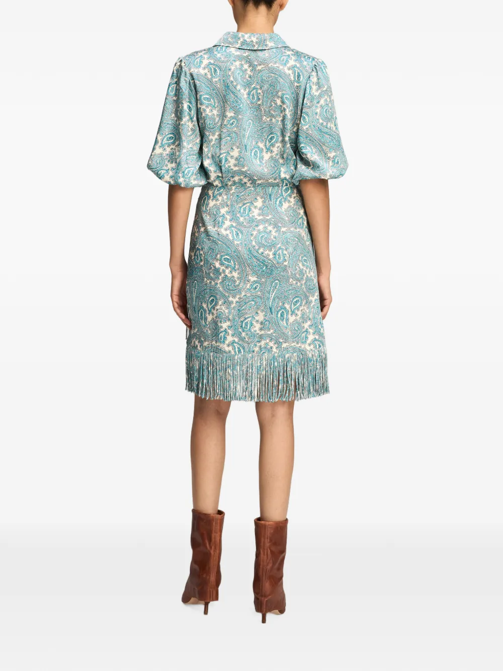 Cinq A Sept Kember mini-jurk met franje Blauw