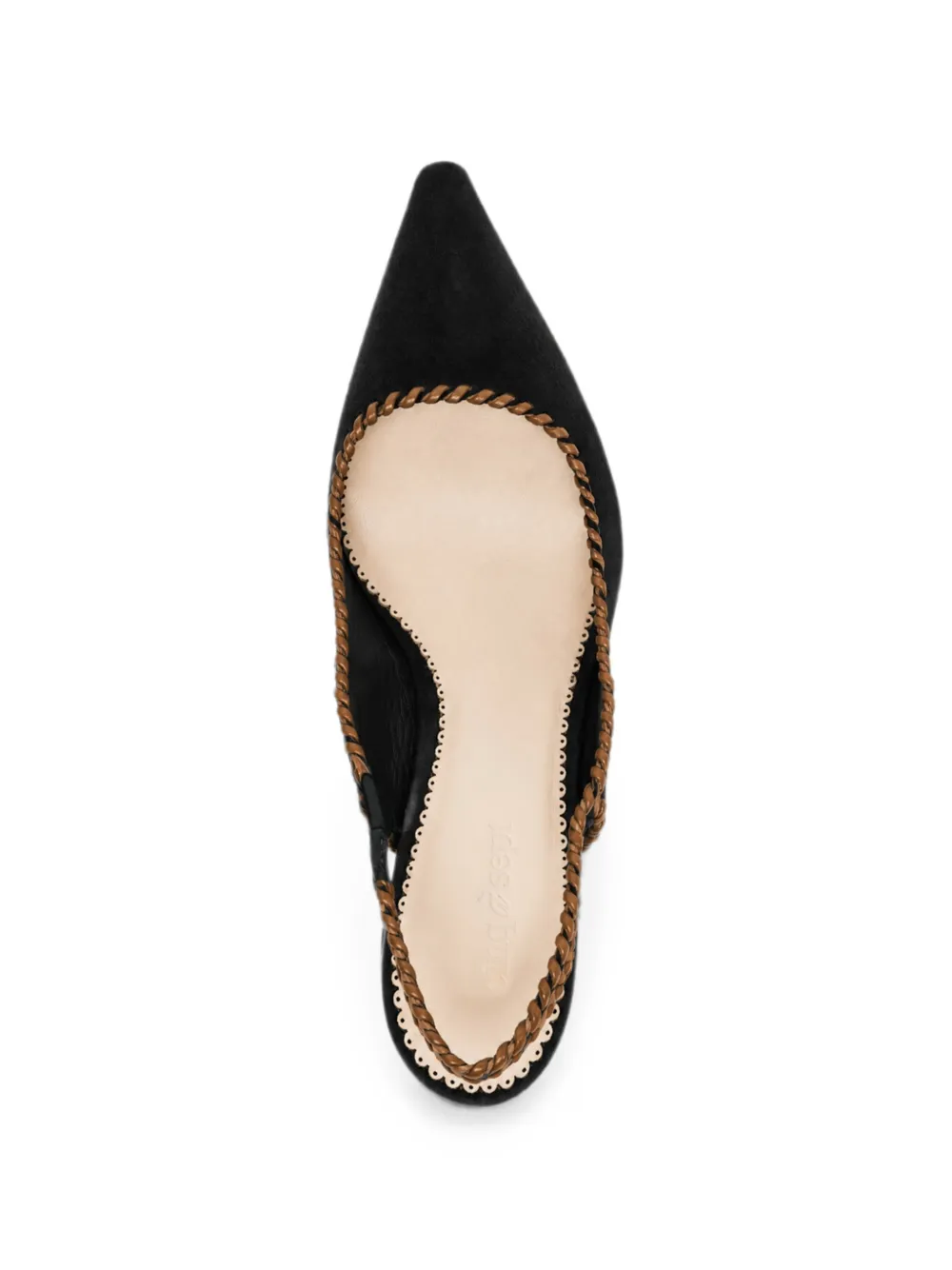 Cinq A Sept Sylvie braided slingback pumps Zwart