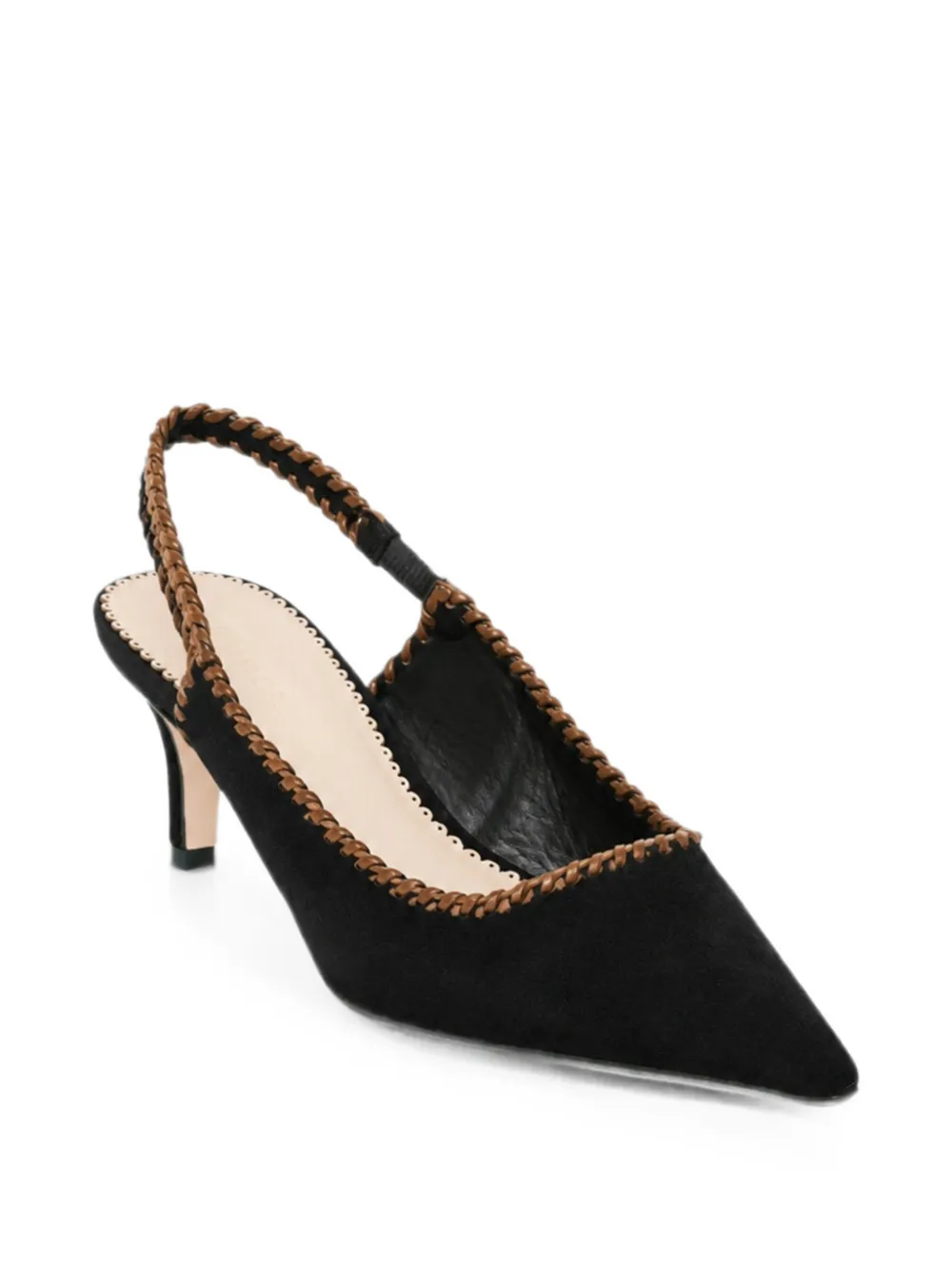 Cinq A Sept Sylvie braided slingback pumps Zwart