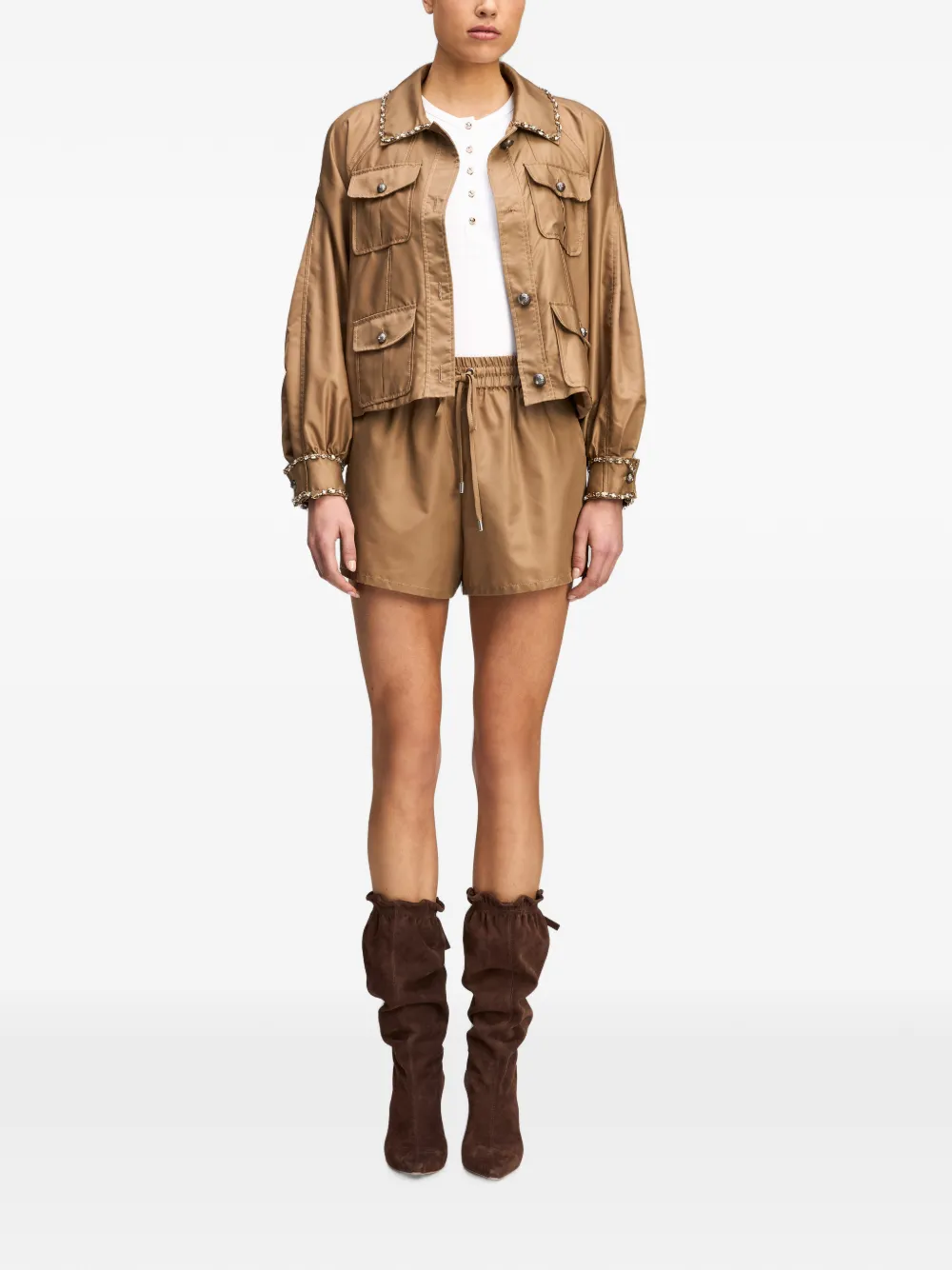 Cinq A Sept Kendra shorts met trekkoord Bruin