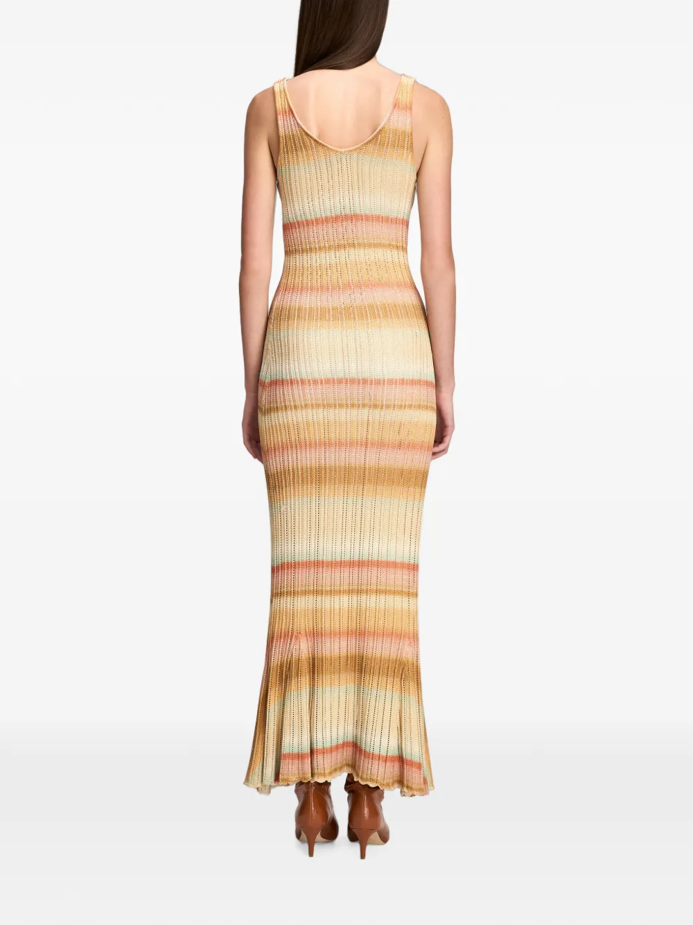 Cinq A Sept Edie gestreepte maxi-jurk Beige