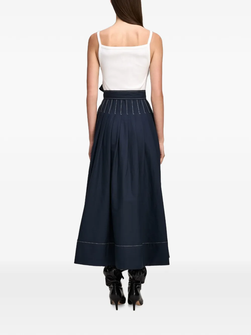 Cinq A Sept Olivia flared midi-jurk Blauw