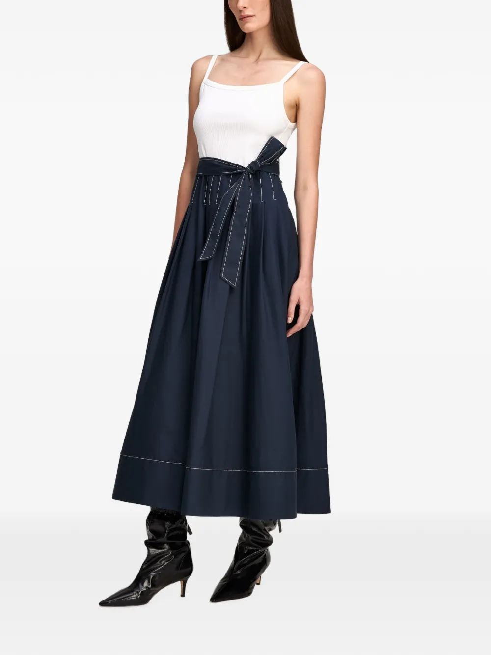 Cinq A Sept Olivia flared midi-jurk Blauw