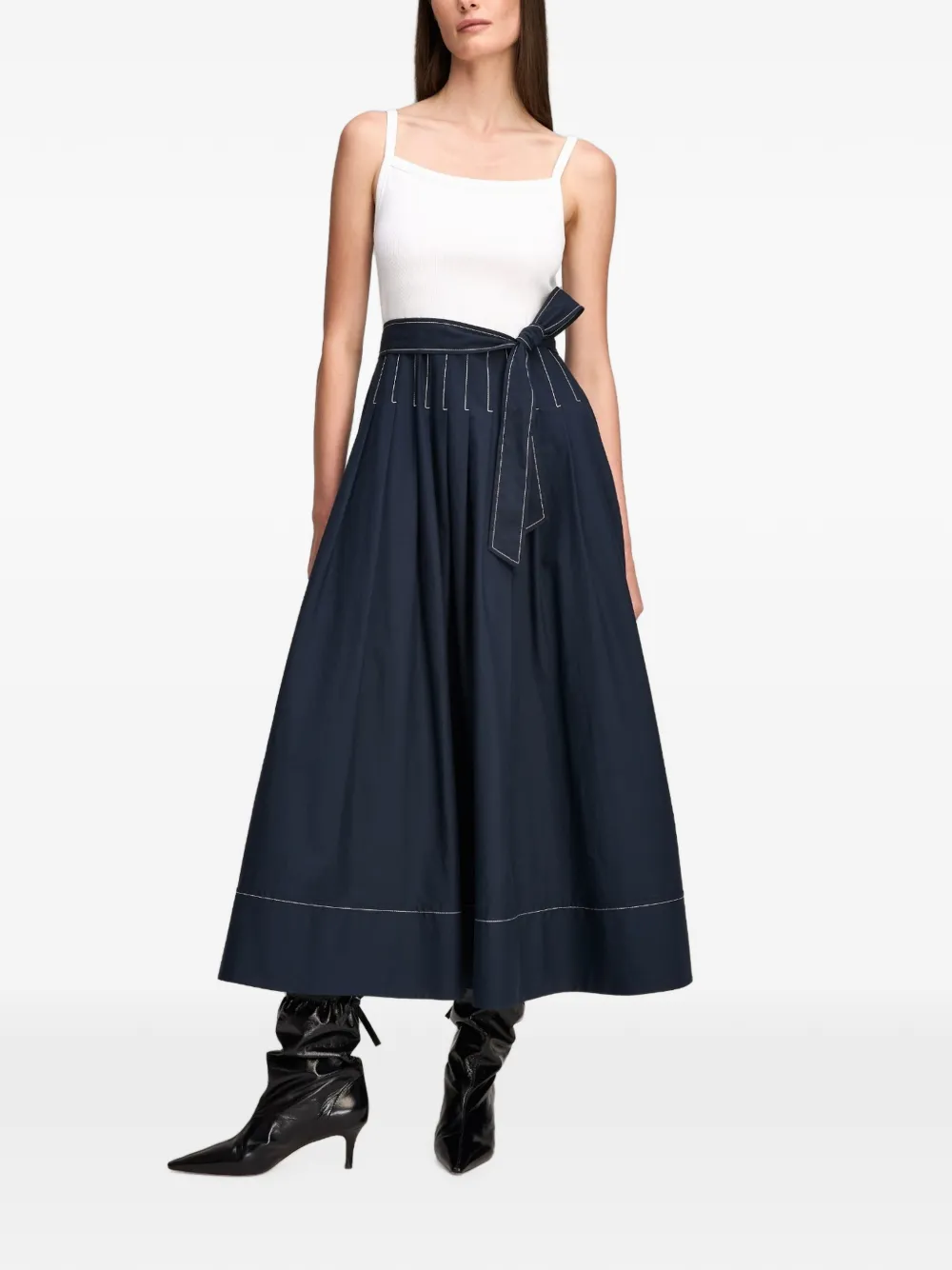 Cinq A Sept Olivia flared midi-jurk Blauw