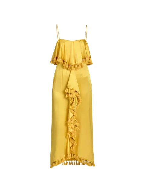 Cinq A Sept Luma tassel-trim ruffled midi dress