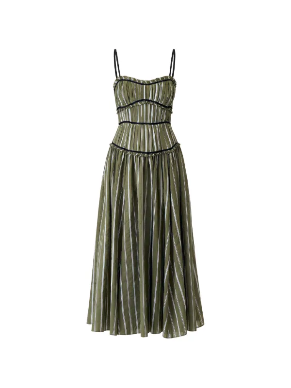 layered ruffle maxi dress Peach Floral Tiered Floral Embellished Cotton Dress main image 0