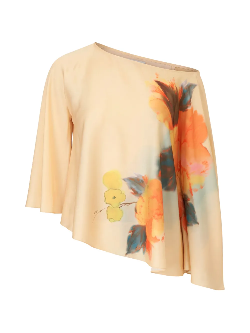 Cinq A Sept Top Carole asimmetrico a fiori - Toni neutri