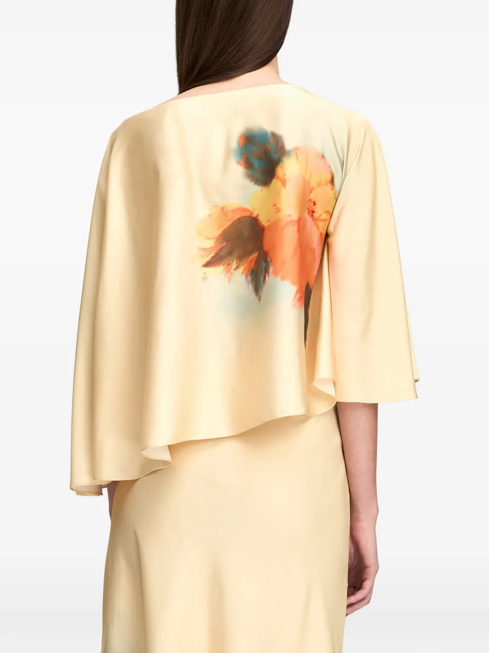Cinq A Sept Carole top met asymmetrische zoom en bloemen-print Beige