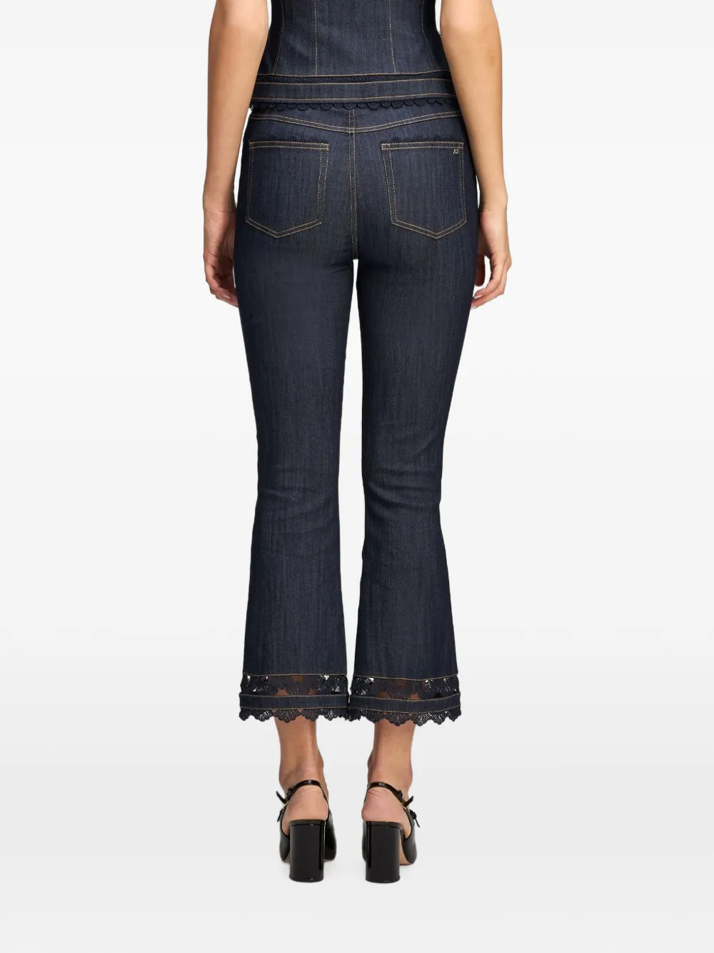 Cinq A Sept Stevie guipure jeans met kanten afwerking Blauw