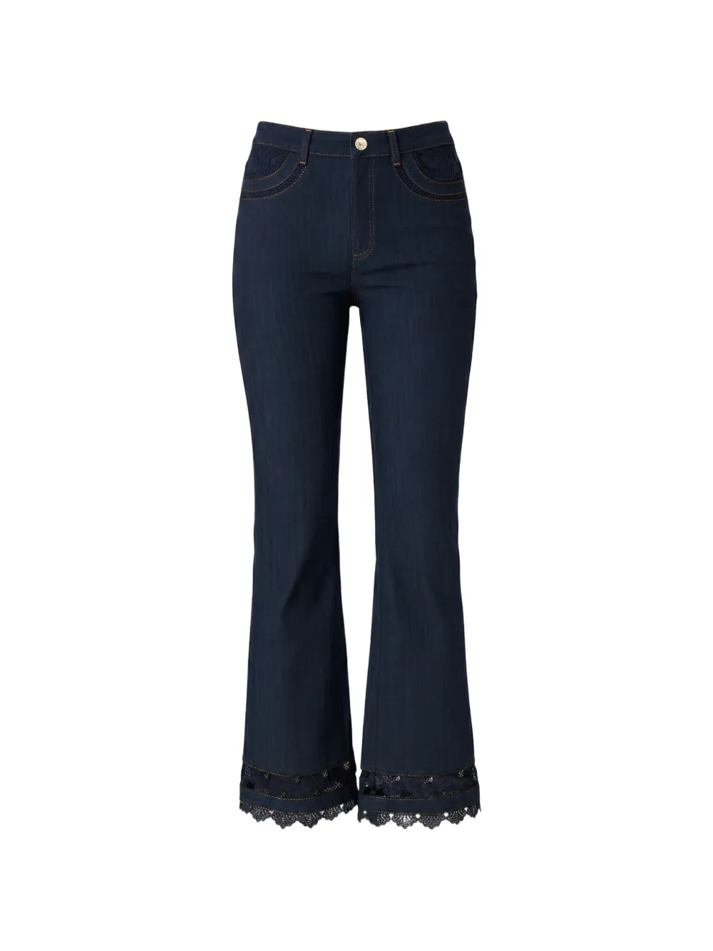 Cinq A Sept Stevie Guipure-Jeans mit Spitzenbesatz - Blau