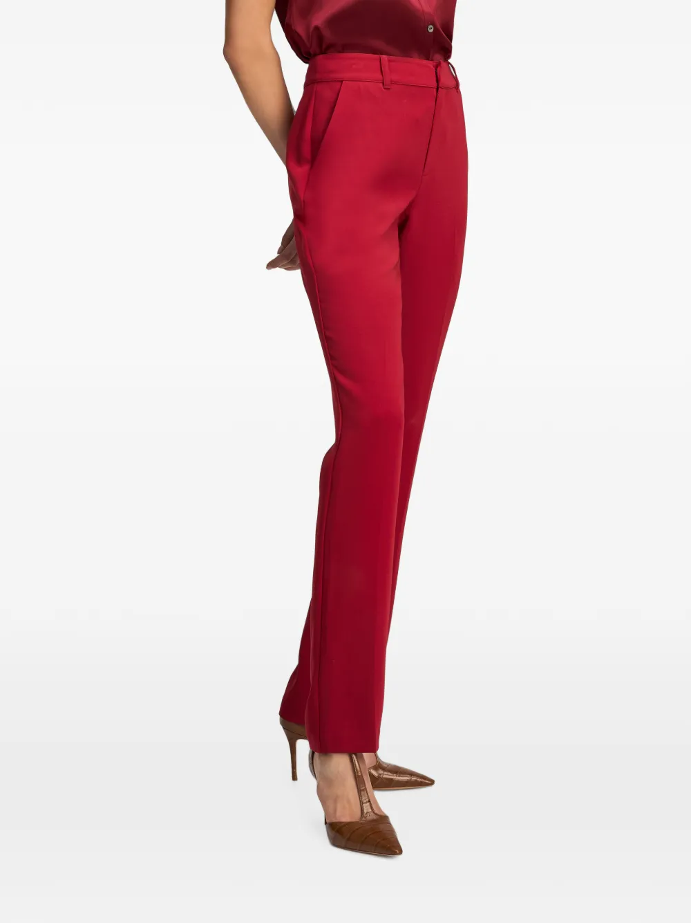 Cinq A Sept Kerry broek met gekreukt effect Rood