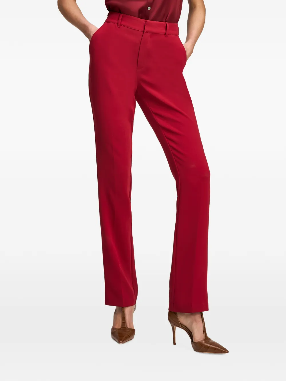 Cinq A Sept Kerry broek met gekreukt effect Rood