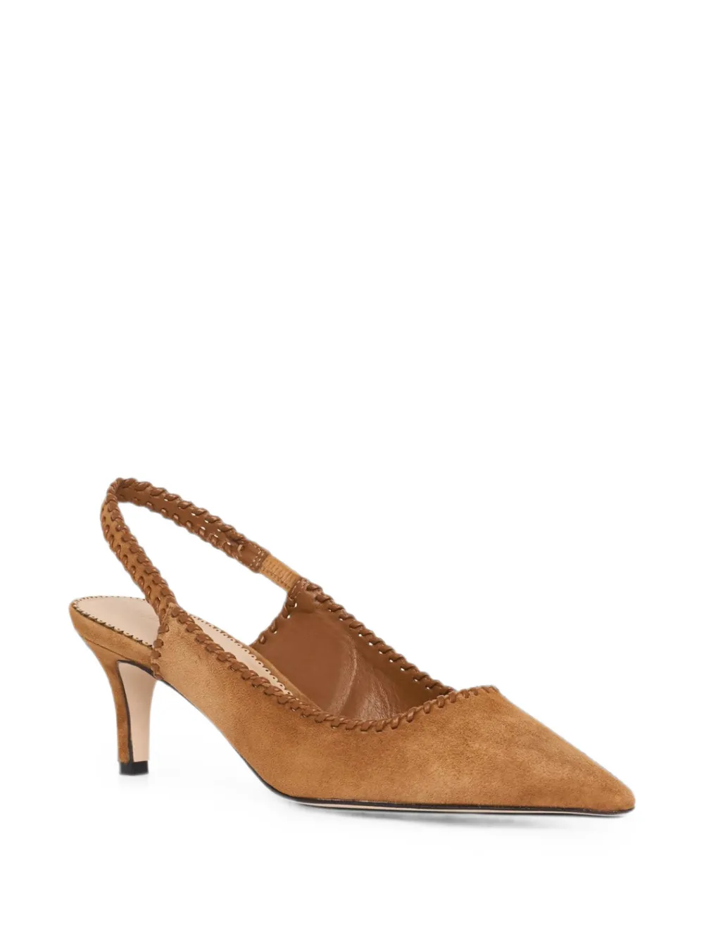 Cinq A Sept Sylvie braided-trim slingback pumps Bruin