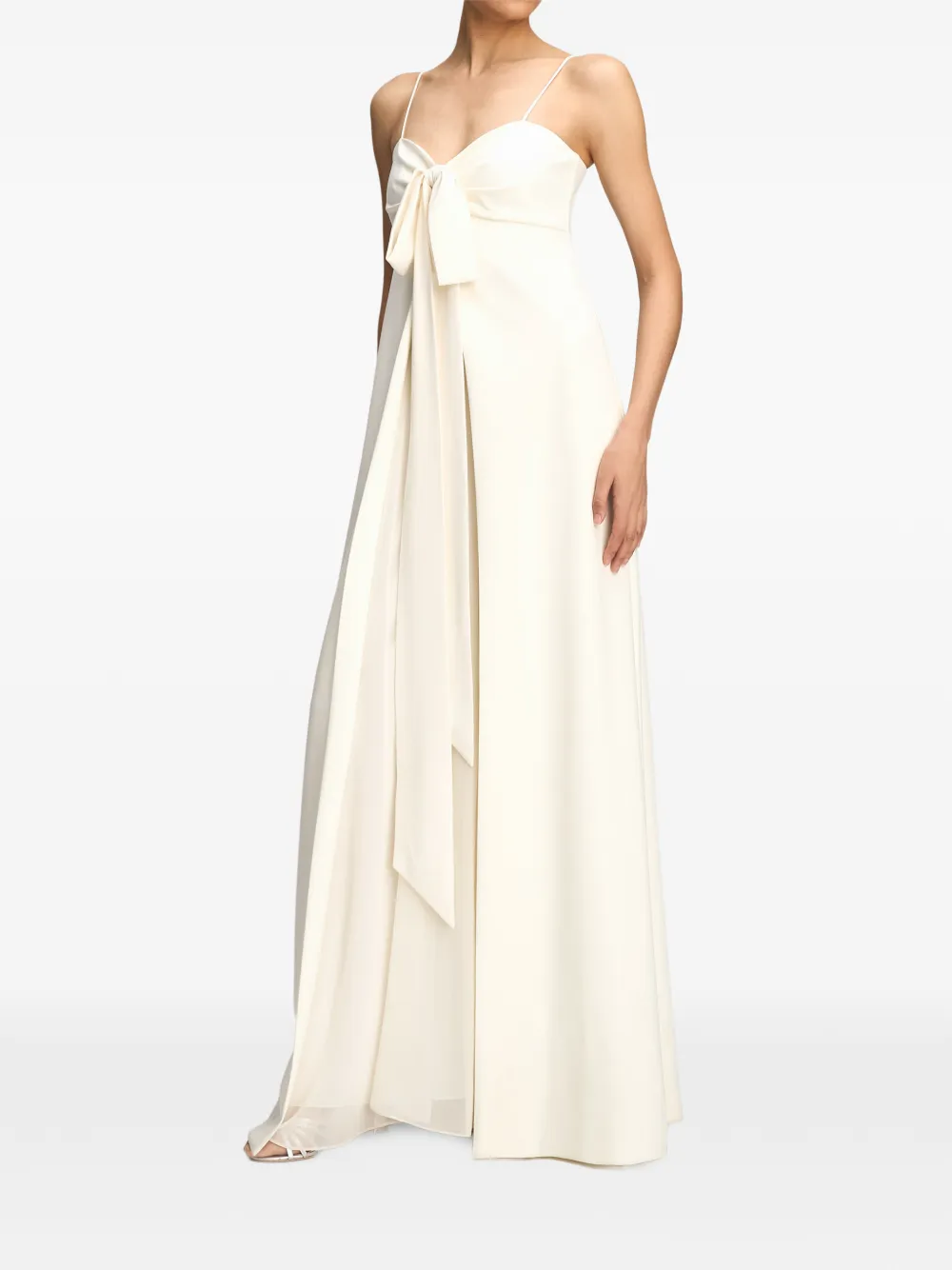 Cinq A Sept Amberly maxi-jurk met strik-detail Beige