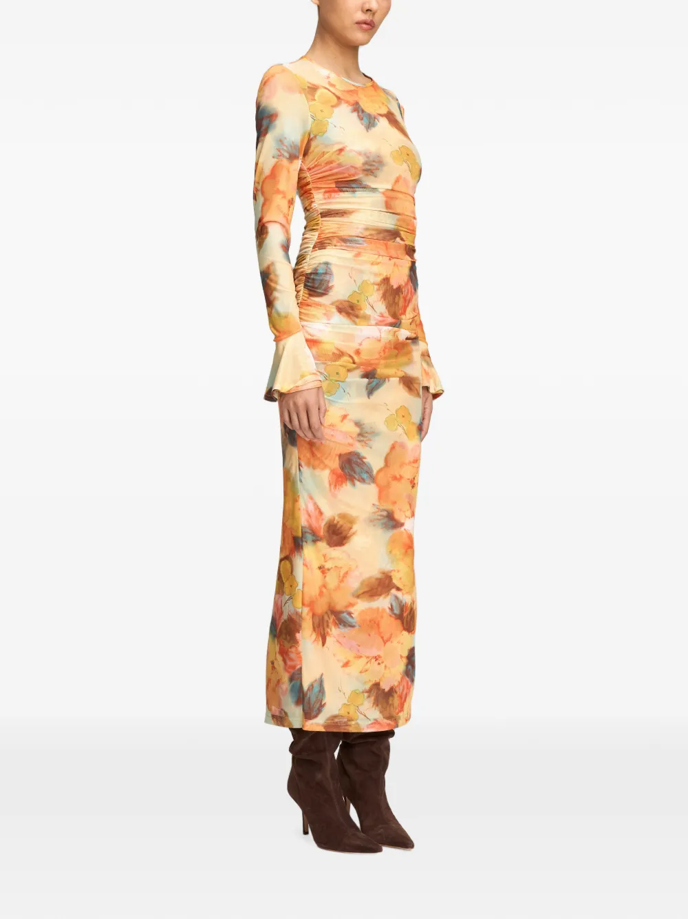 Cinq A Sept Maxi-jurk met bloemenprint Oranje