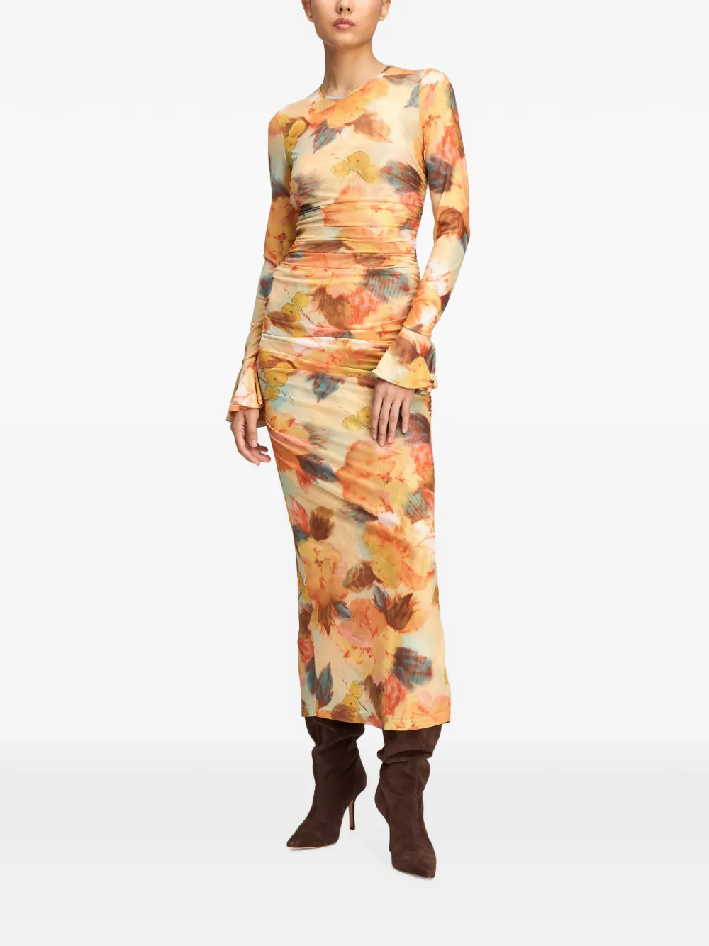 Cinq A Sept Maxi-jurk met bloemenprint Oranje