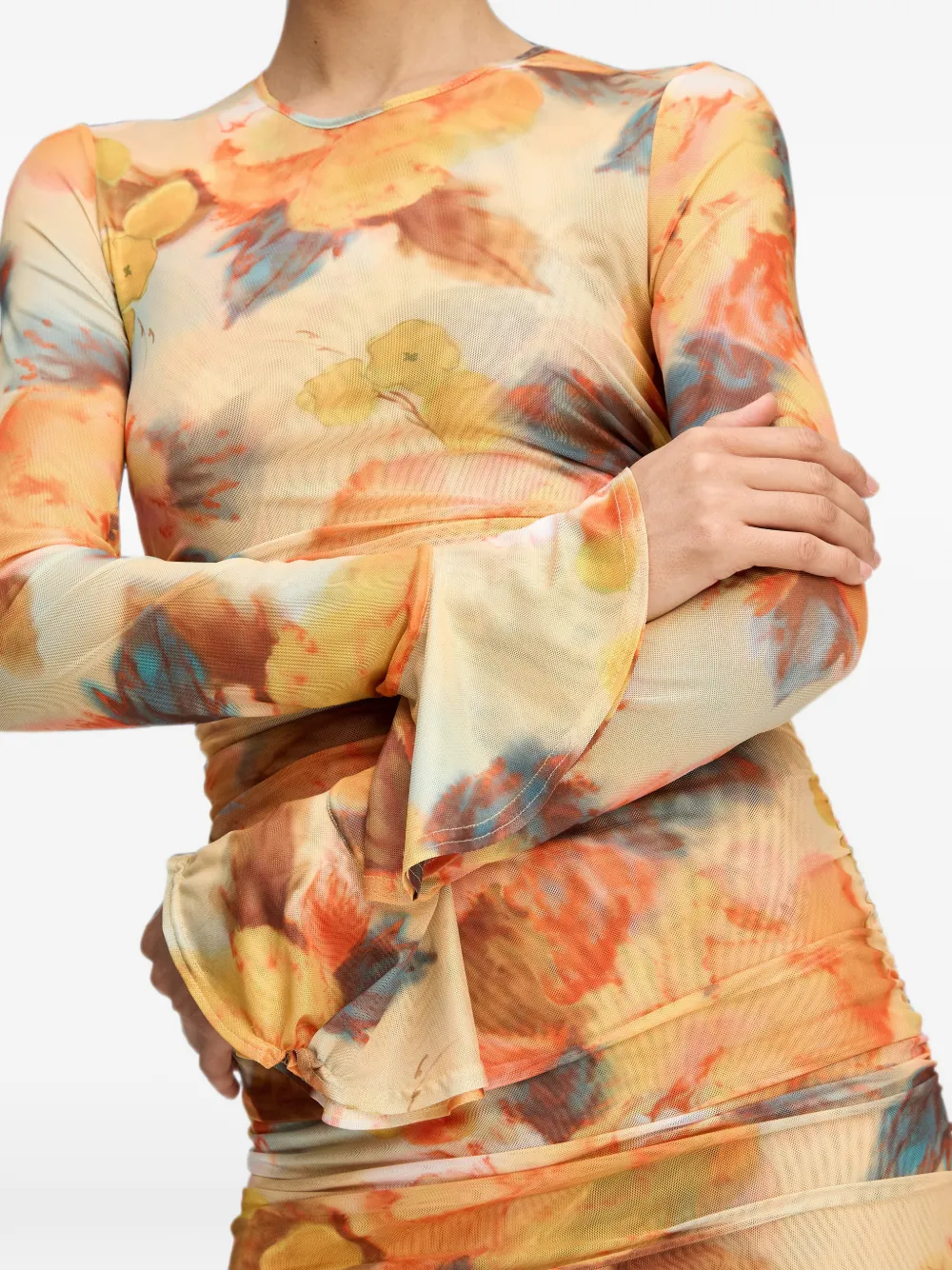 Cinq A Sept Maxi-jurk met bloemenprint Oranje