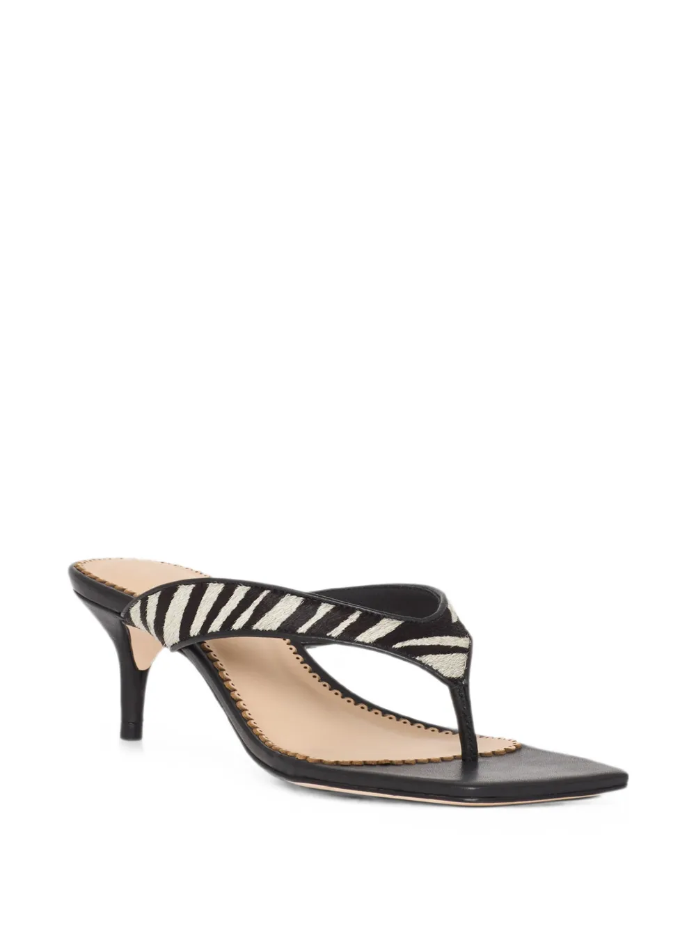 Cinq A Sept Frankie sandalen met zebra-patroon Zwart