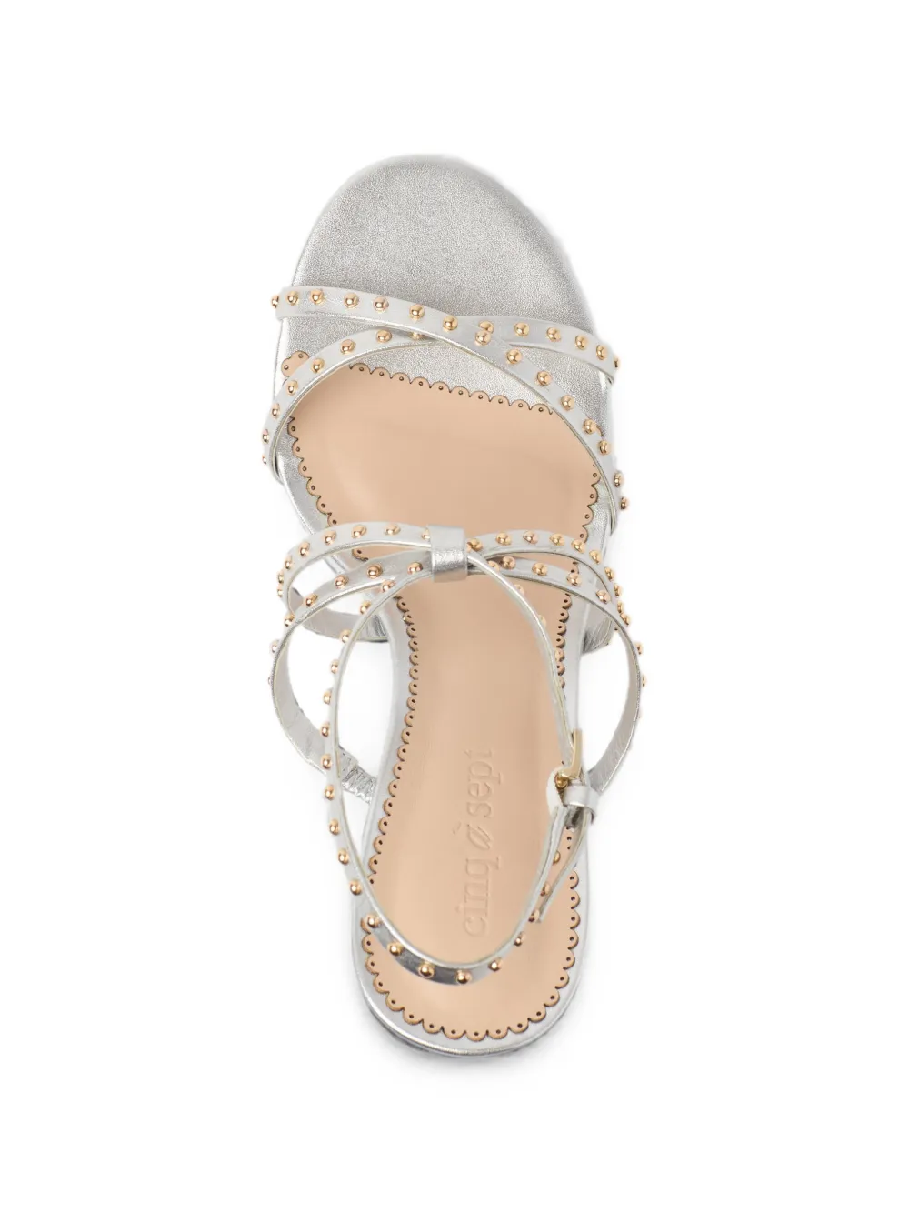 Cinq A Sept Blair studded leather sandals Zilver