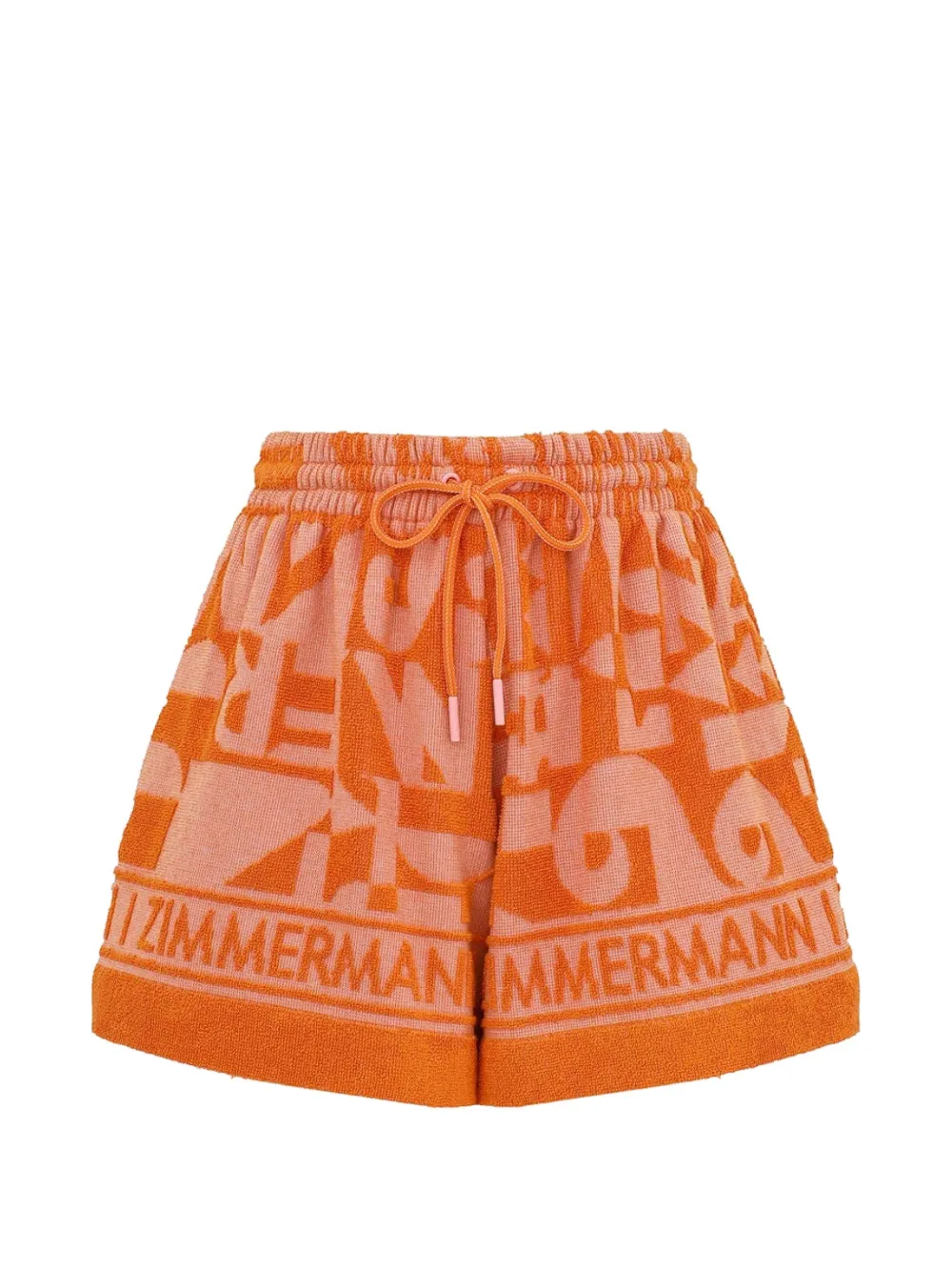 ZIMMERMANN logo-print towelling shorts - Orange