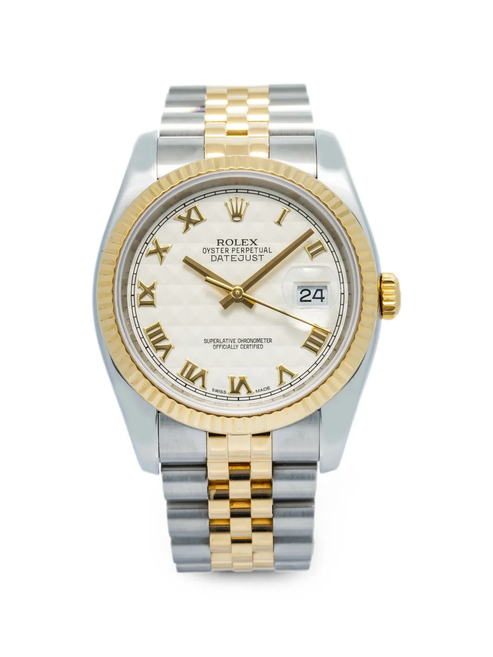 Rolex Datejust fluted-bezel 36mm watch - Bianco
