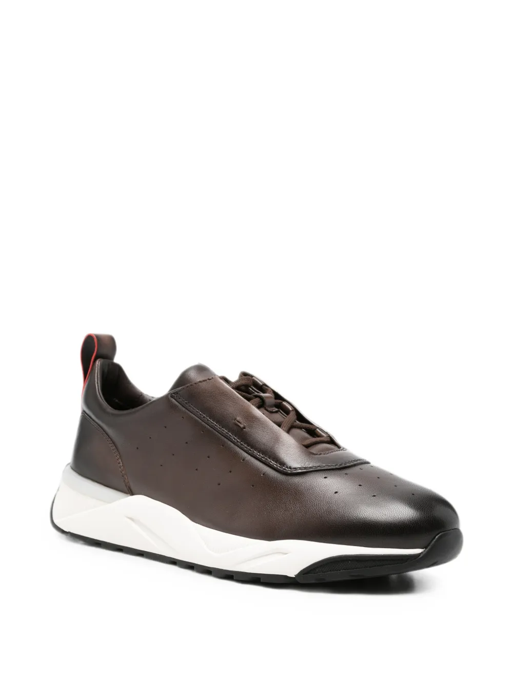 Santoni Leren sneakers Bruin