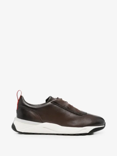 Santoni perforated-detail leather sneakers