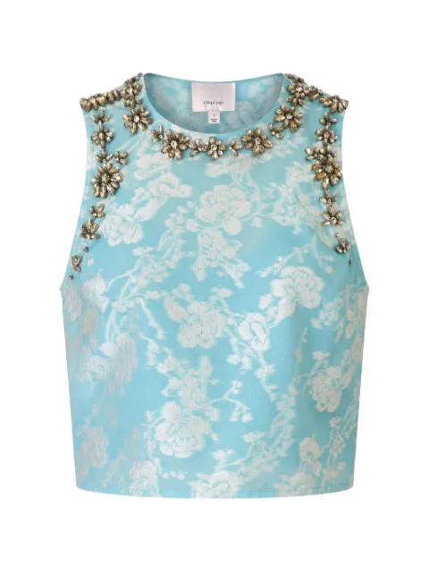 Cinq A Sept Barbara crystal-embellished jacquard top