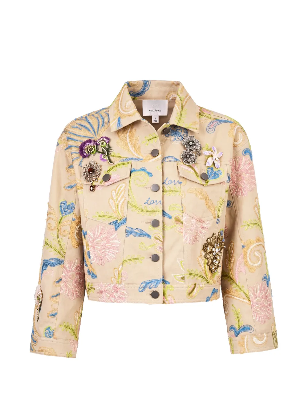 Cinq A Sept Verzierte Addie Cropped-Jacke - Nude