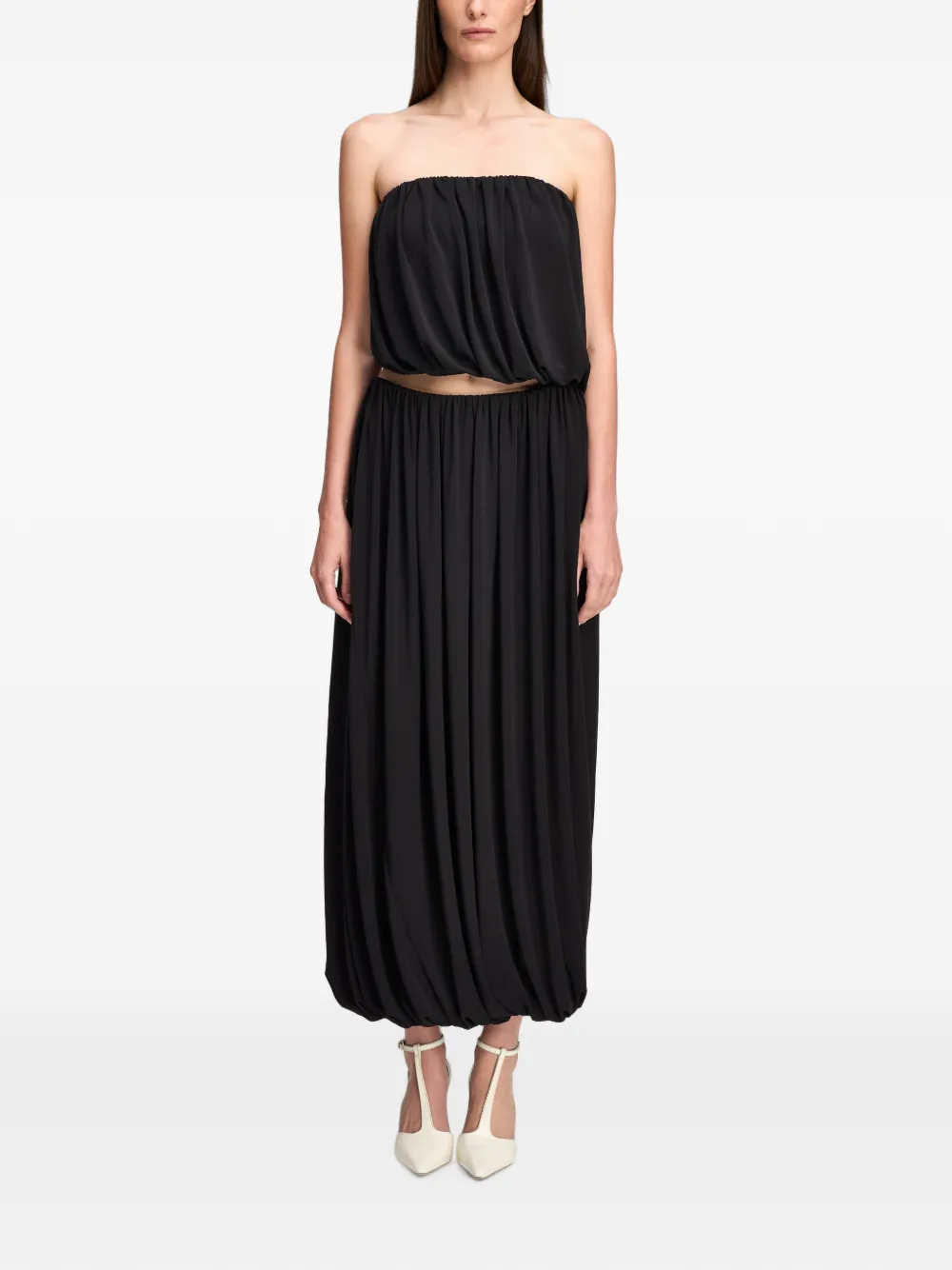 Cinq A Sept Calden gesmockte maxi-rok Zwart