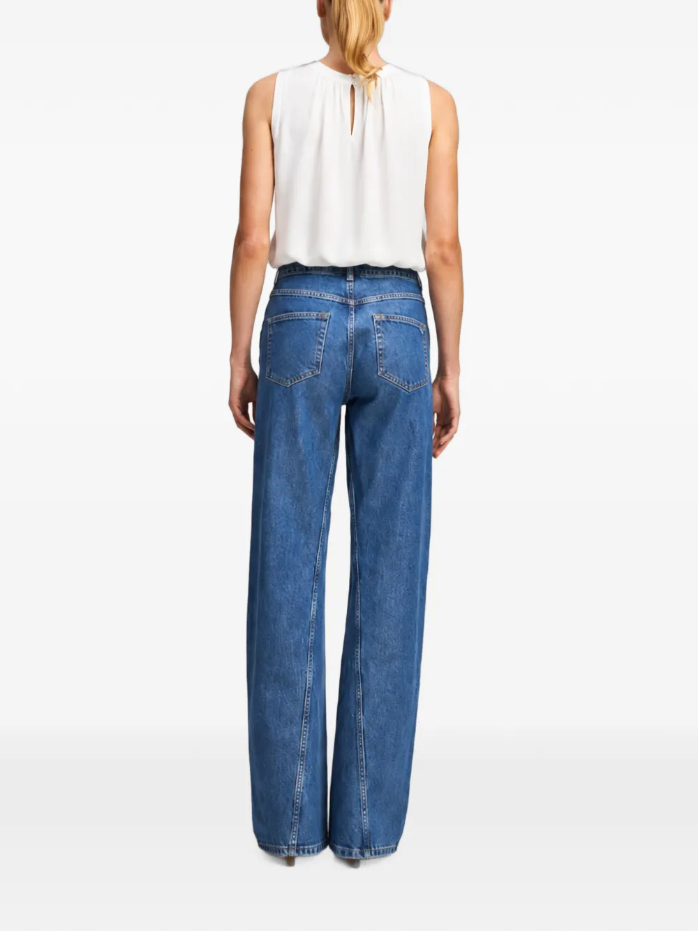 Cinq A Sept Peia mouwloze blouse met plooien Wit