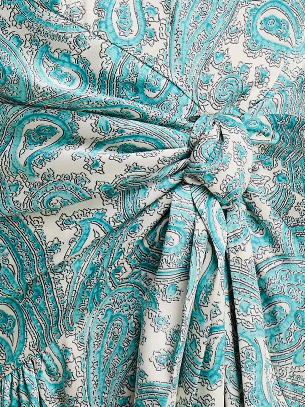 Cinq A Sept Teresa paisley fringe-trim midi dress Blauw