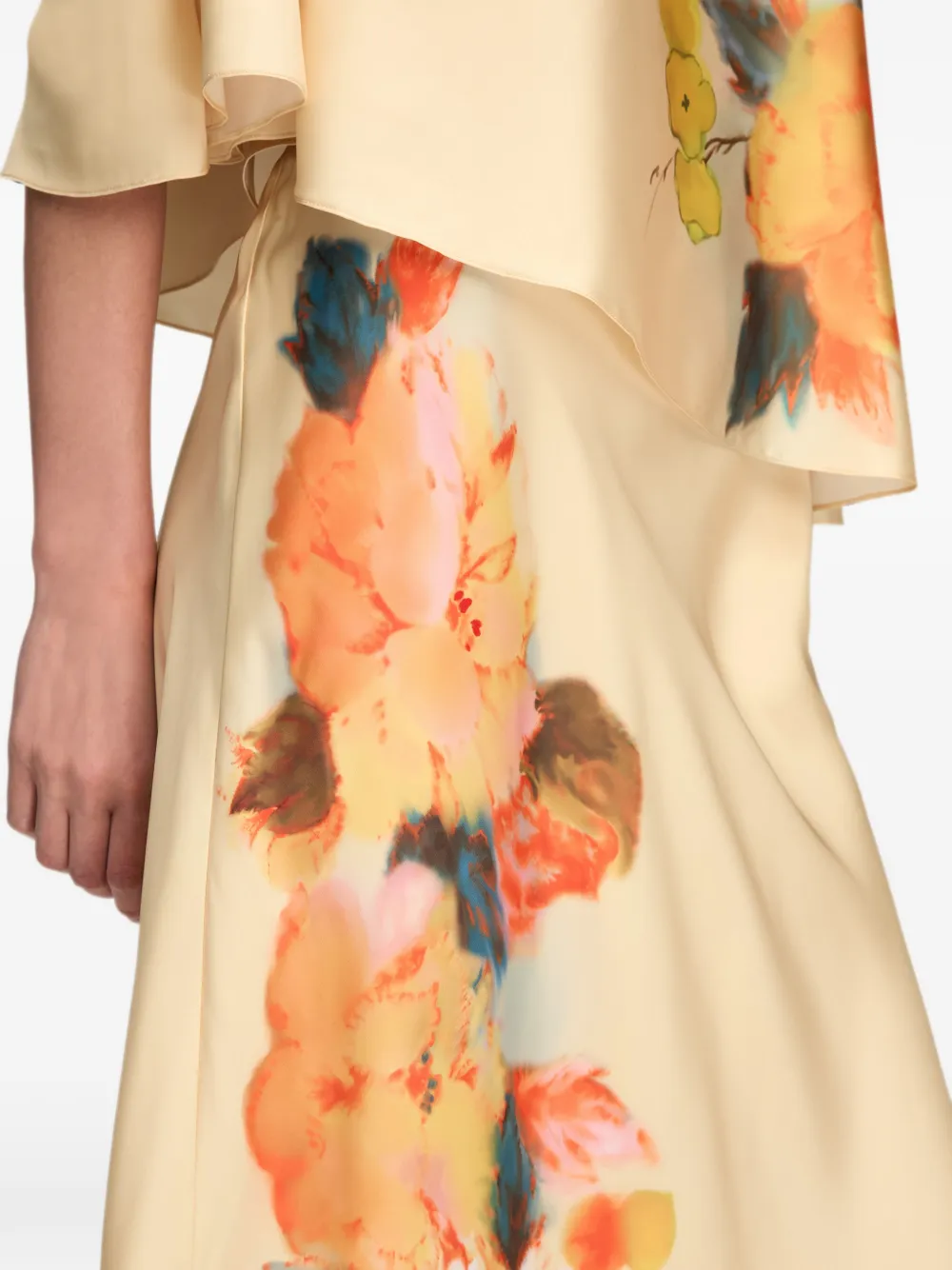 Cinq A Sept Carole midi-rok met bloemenprint Beige