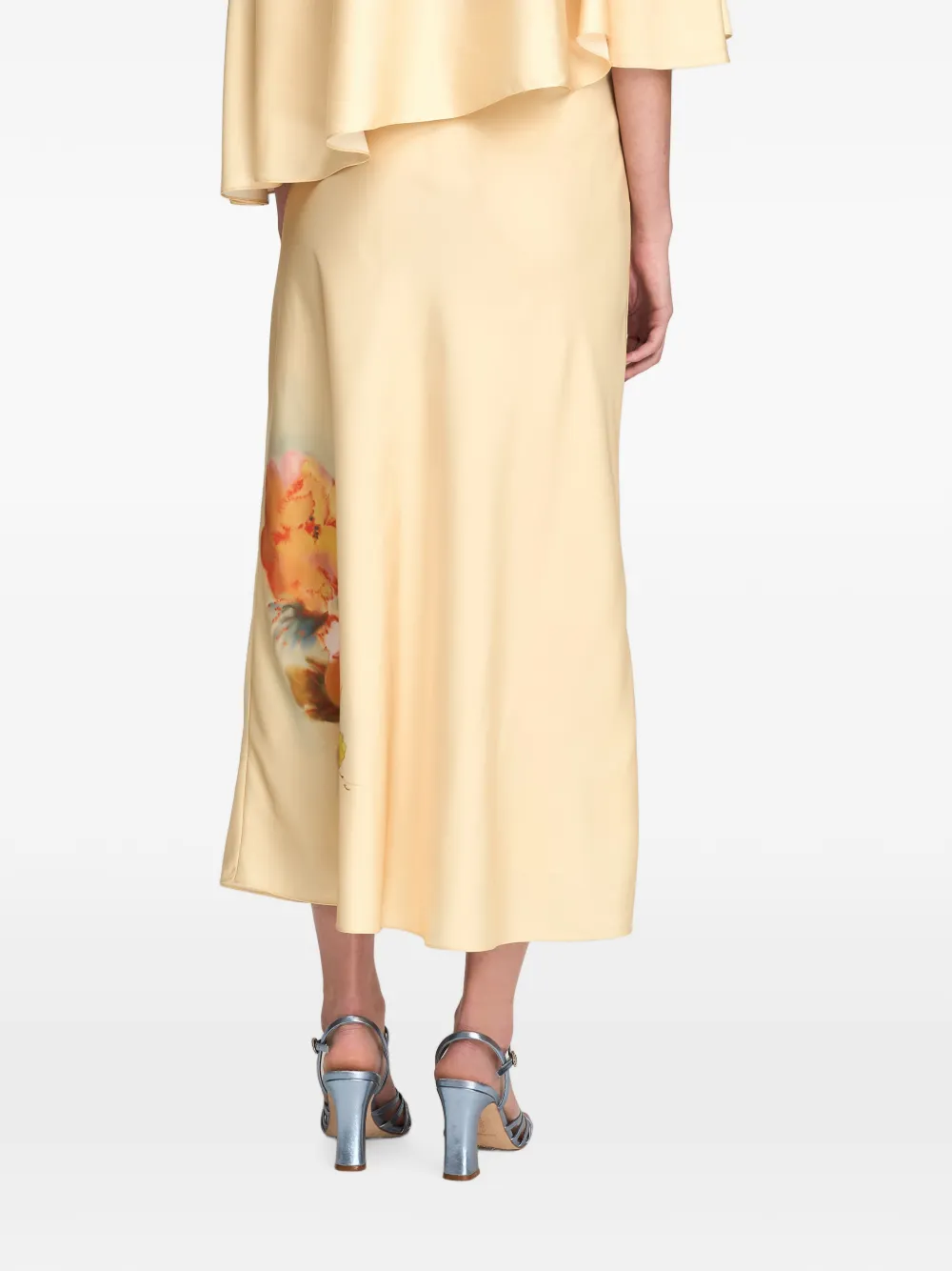 Cinq A Sept Carole midi-rok met bloemenprint Beige