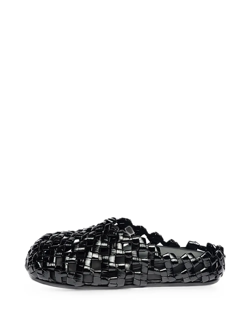 A.W.A.K.E. Mode woven leather mules Zwart
