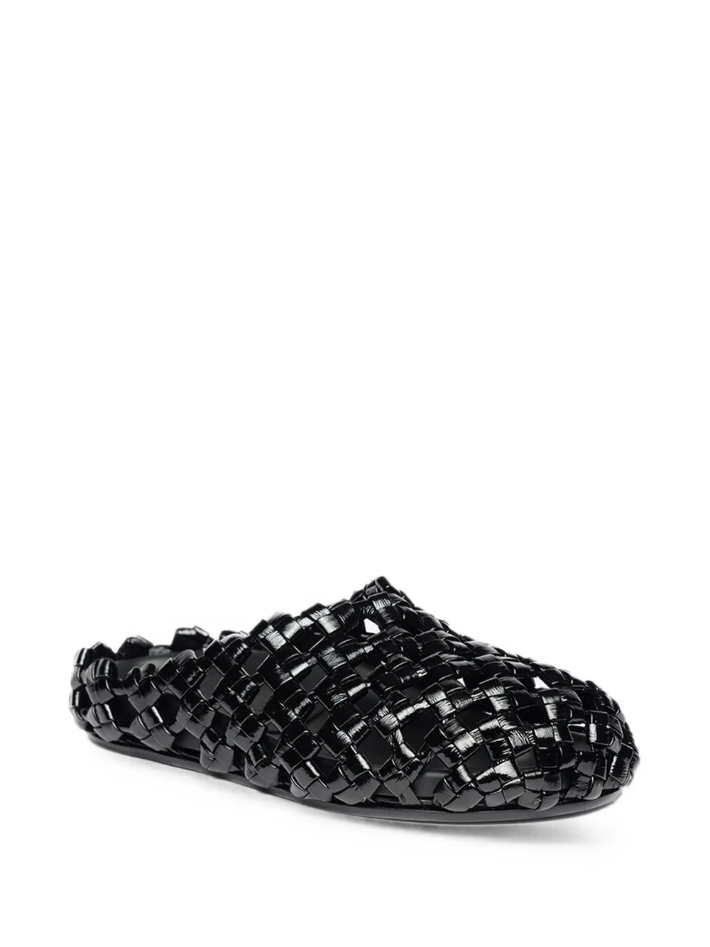 A.W.A.K.E. Mode woven leather mules Zwart