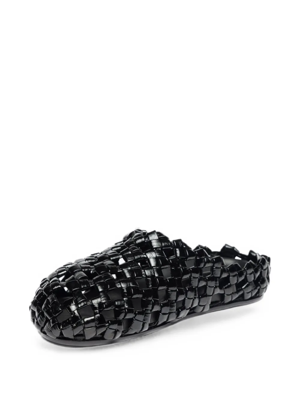 A.W.A.K.E. Mode woven leather mules Zwart