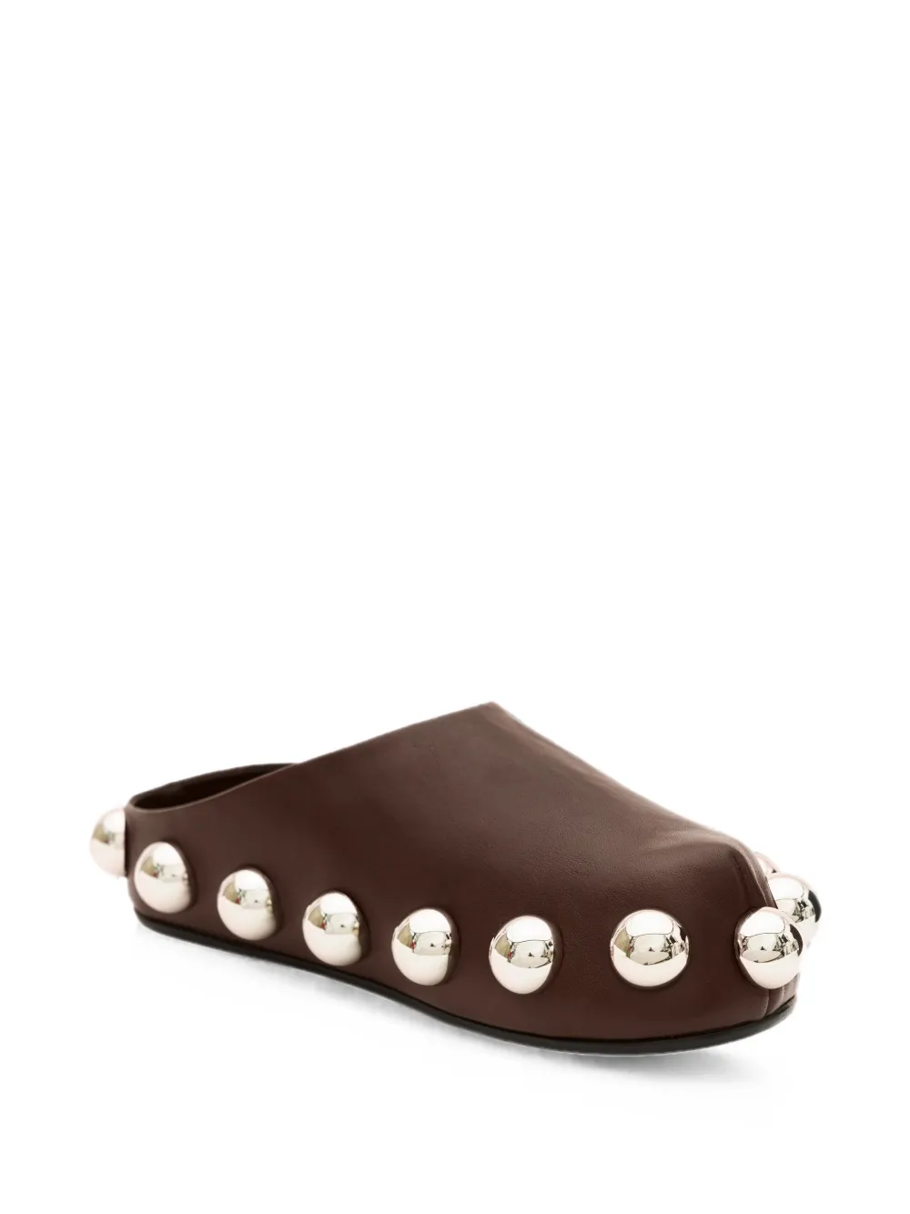 A.W.A.K.E. Mode Gabi stud-embellished leather mules Bruin