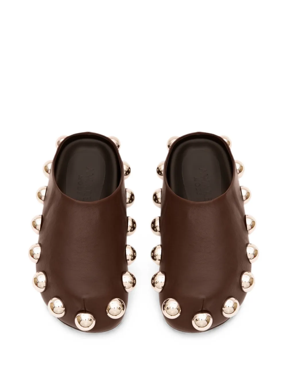 A.W.A.K.E. Mode Gabi stud-embellished leather mules Bruin