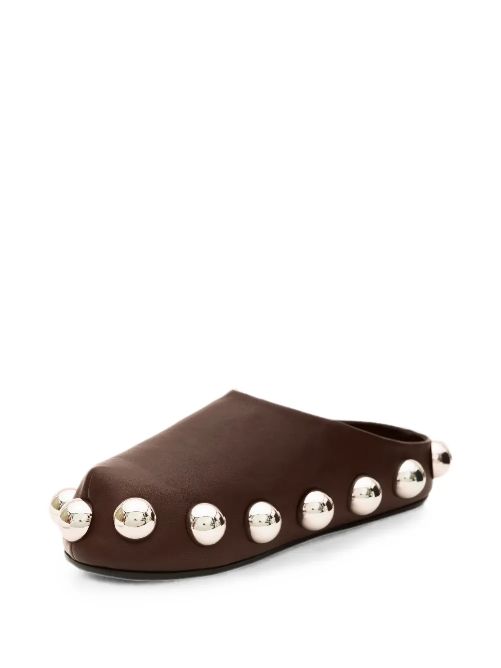 A.W.A.K.E. Mode Gabi stud-embellished leather mules Bruin