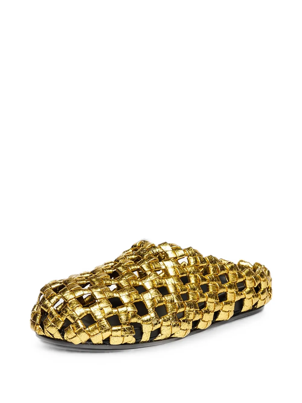 A.W.A.K.E. Mode woven leather mules Zilver