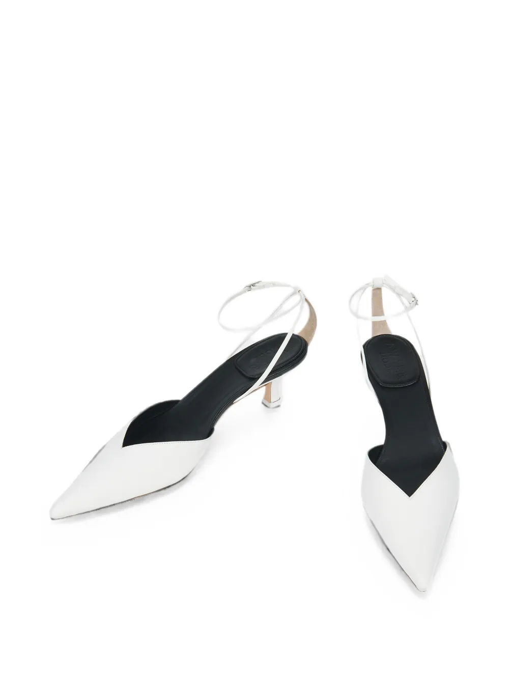 A.W.A.K.E. Mode Dina buckled ankle-strap mules Wit