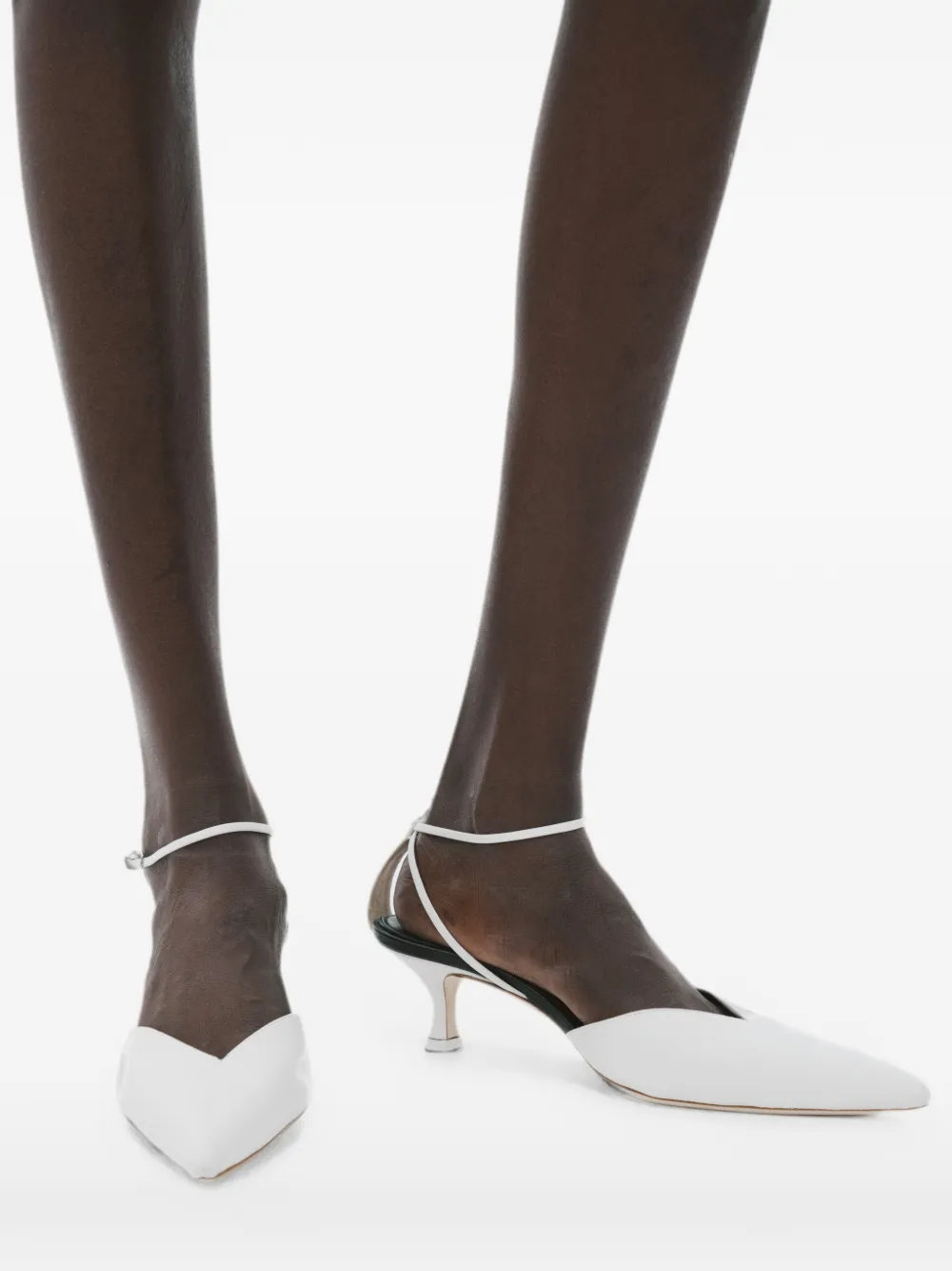 A.W.A.K.E. Mode Dina buckled ankle-strap mules Wit