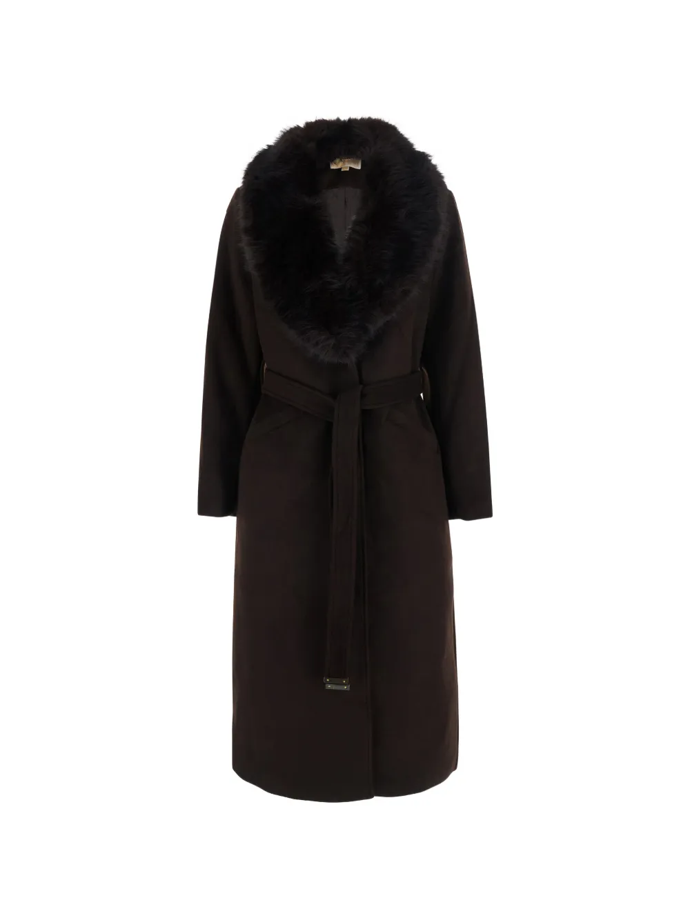 Michael Michael Kors faux fur trim wool blend coat - Marron Michael Michael Kors faux fur trim wool blend coat - Marron