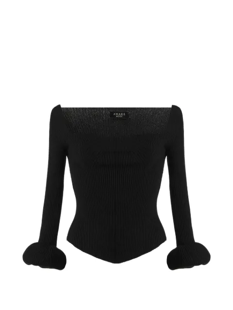 A.W.A.K.E. Mode ribbed Doughnut-sleeve top