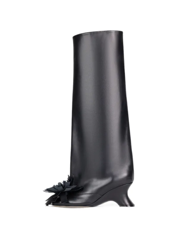 A.W.A.K.E. Mode Christy Pom-pom Boots in Black